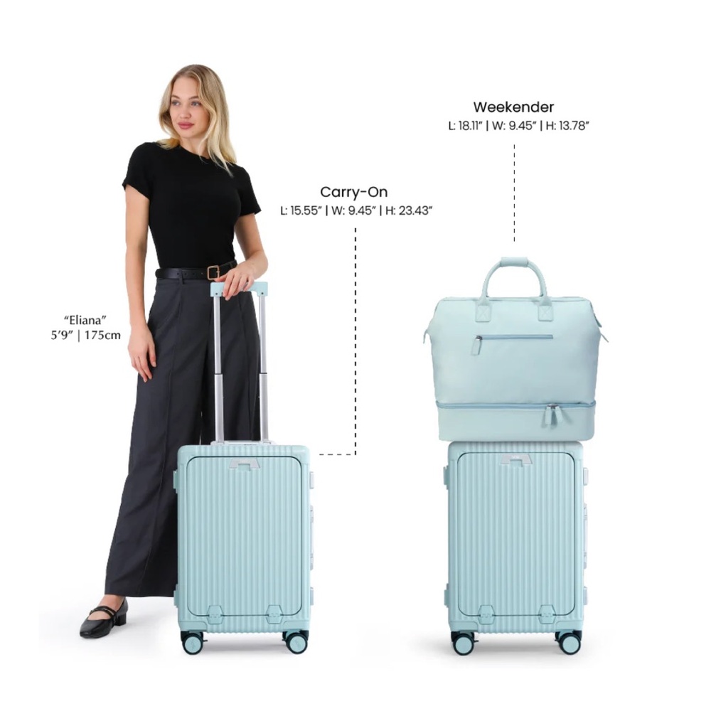 NOBL Weekender Bag in robins egg blue - very small scuff on one side - Picture 11 of 11
